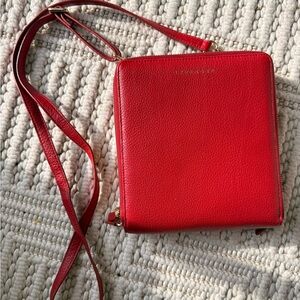 Levenger Carrie Plus Red Leather Crossbody Bag